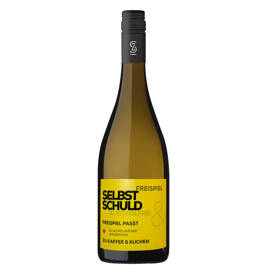 FREISPIEL schäumendes Getränk aus alkoholfreiem Wein "Selbst Schuld"